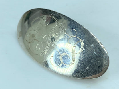 Sterling Silver initial Hair barrette Mexico 2 1/8" x 1" 14.0g SS66