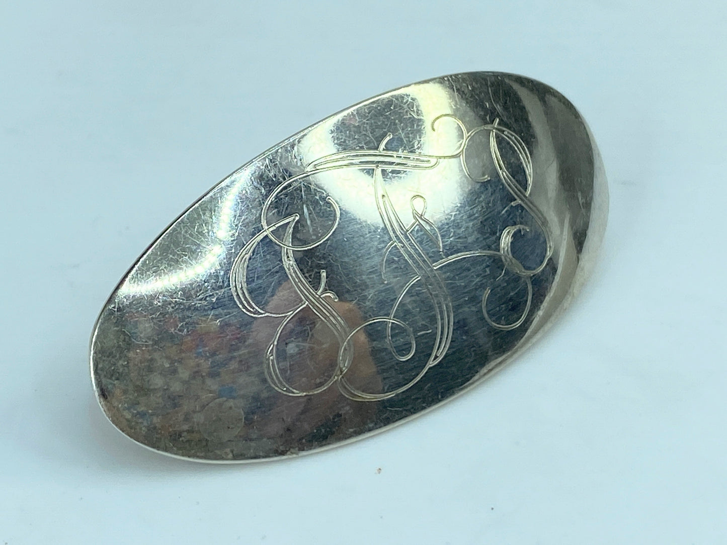 Sterling Silver initial Hair barrette Mexico 2 1/8" x 1" 14.0g SS66