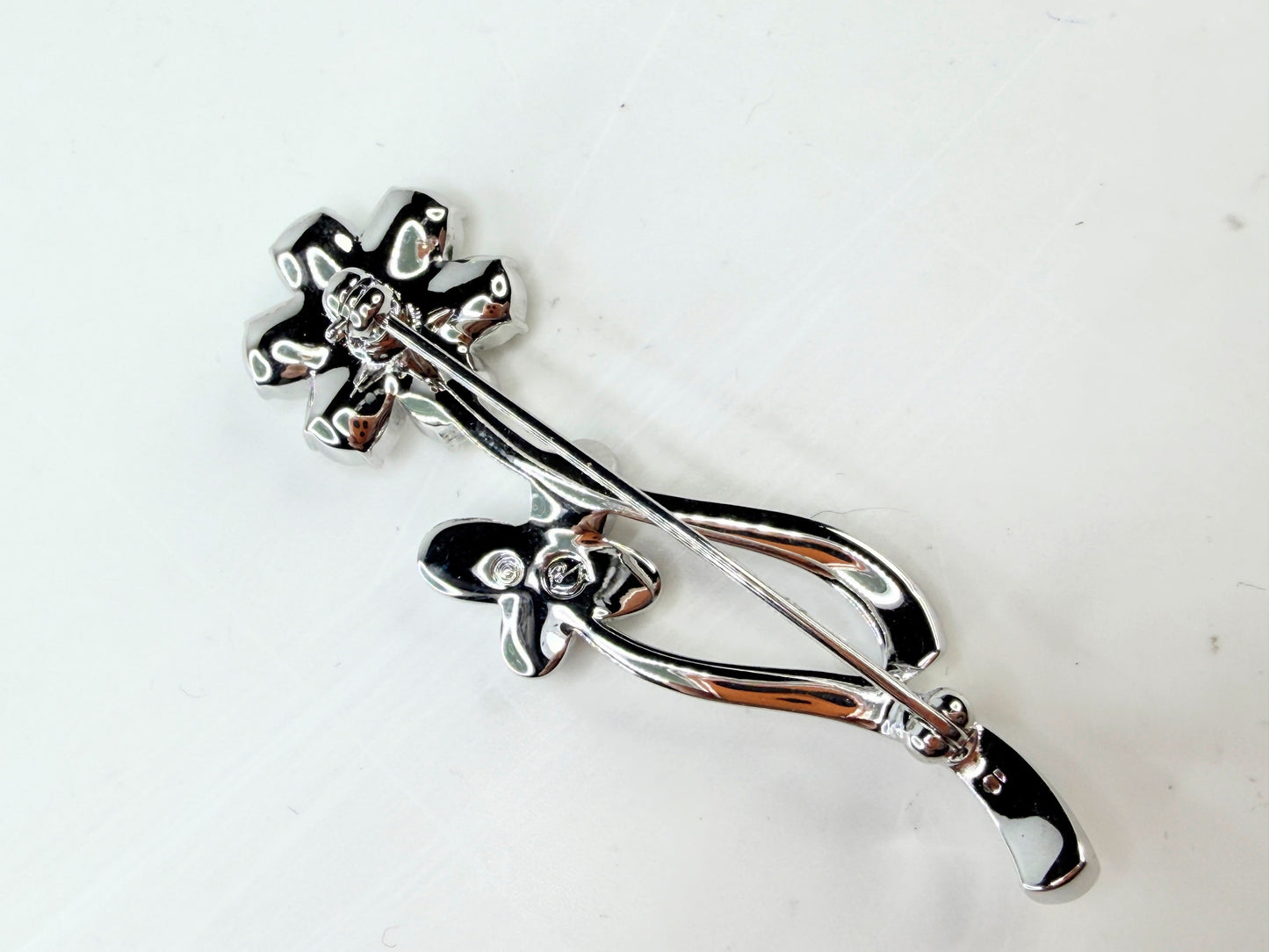 Vintage Swarovski Brilliant Crystal Flower Butterfly Brooch Bracelet Set GS761