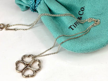 Tiffany & Co. Elsa Peretti Quadrifoglio Sterling Necklace 16" 4.5gm JR2030