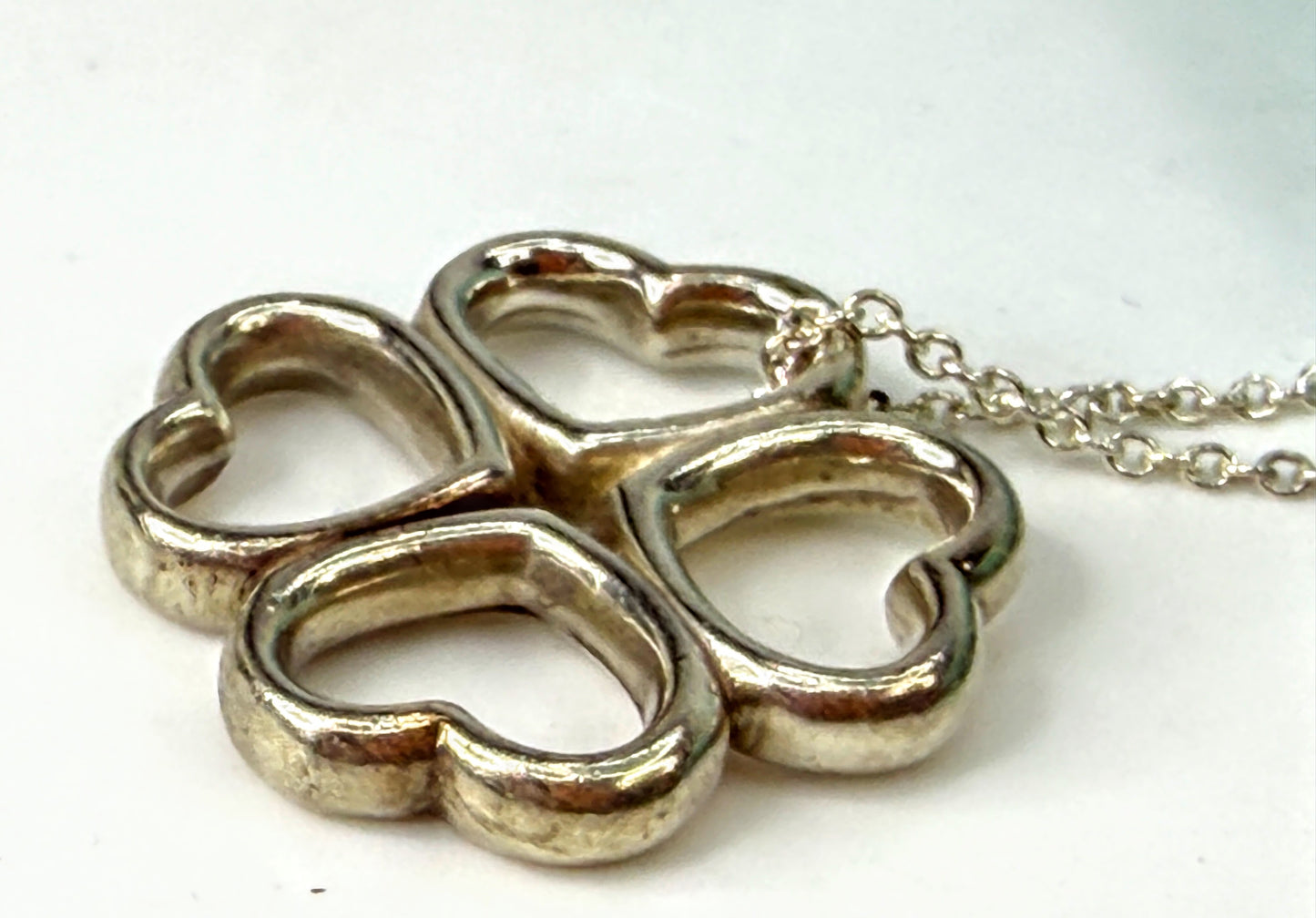 Tiffany & Co. Elsa Peretti Quadrifoglio Sterling Necklace 16" 4.5gm JR2030