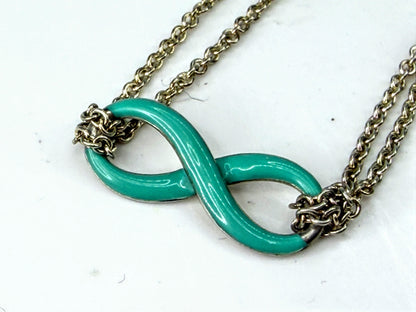 Tiffany & Co. Blue Enamel Infinity Sterling Silver Bracelet 6.5" JR2031