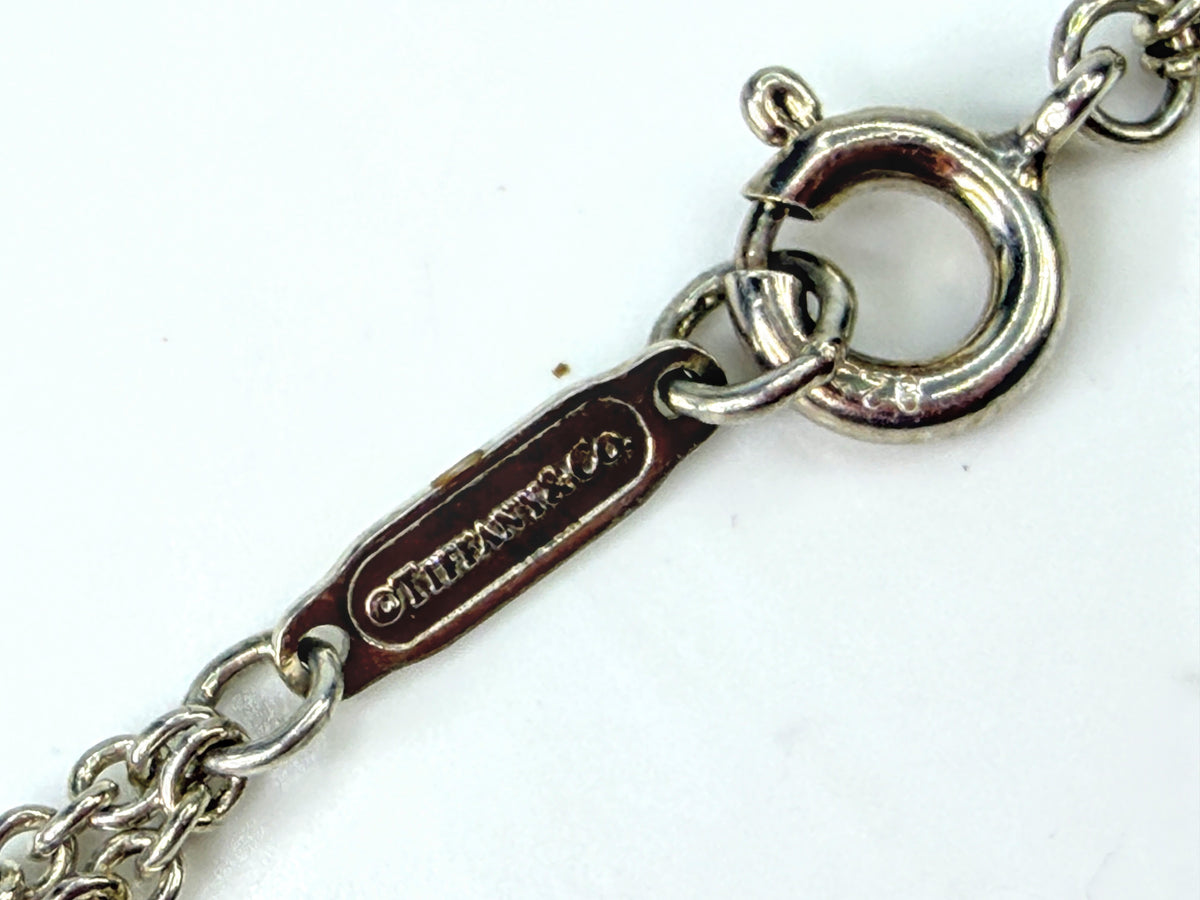 Tiffany & Co. Blue Enamel Infinity Sterling Silver Bracelet 6.5" JR2031