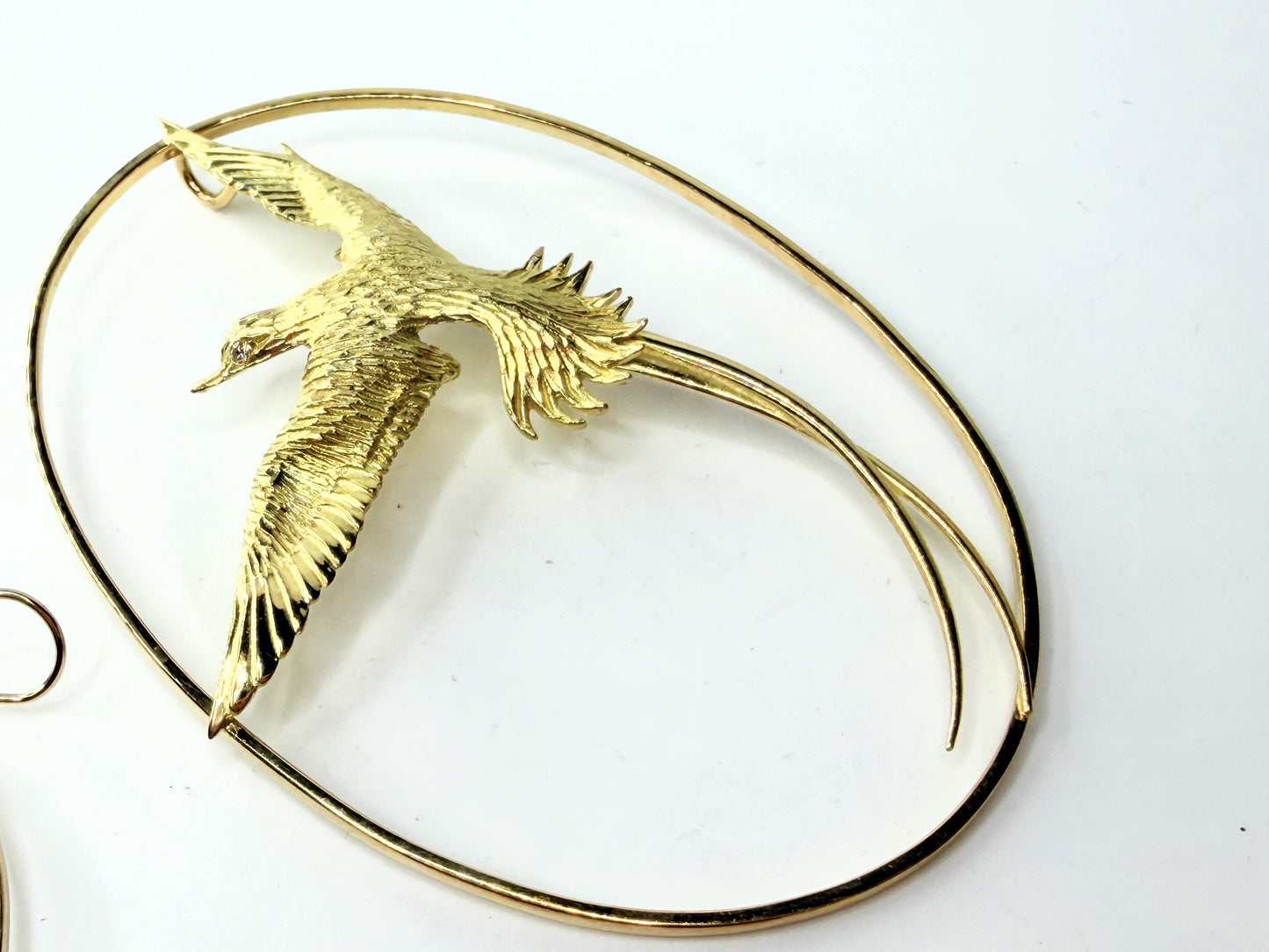 Vintage Astwood Dickinson 18K Long Tail Bird Brooch Bermuda Era Ltd JR1311