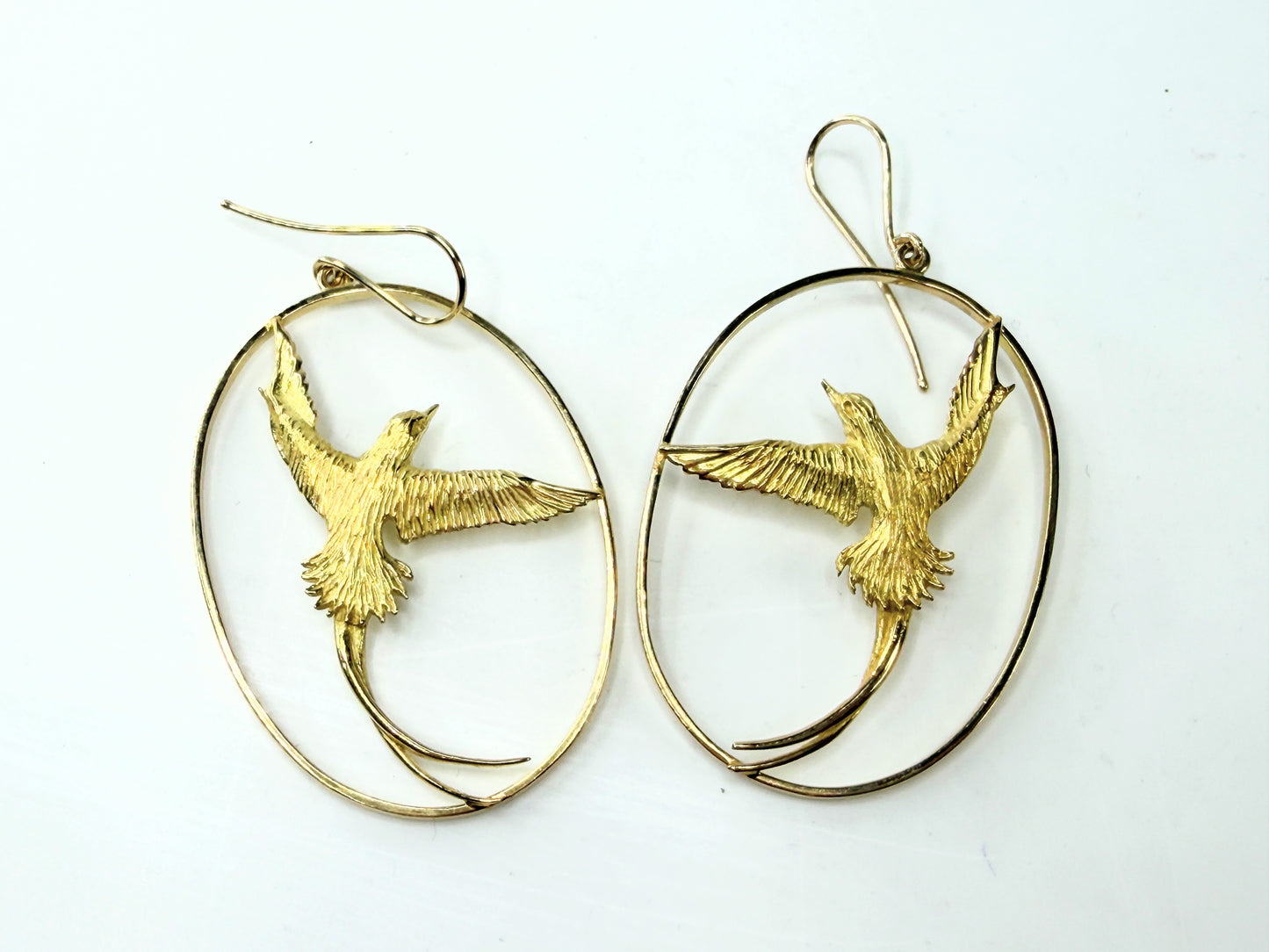 Vintage Astwood Dickinson 18K Long Tail Bird Brooch Bermuda Era Ltd JR1311