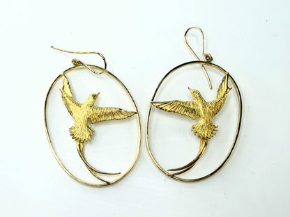 Vintage Astwood Dickinson 18K Long Tail Bird Brooch Bermuda Era Ltd JR1311