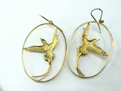 Vintage Astwood Dickinson 18K Long Tail Bird Brooch Bermuda Era Ltd JR1311