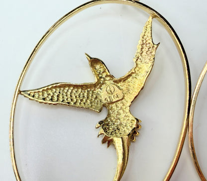 Vintage Astwood Dickinson 18K Long Tail Bird Brooch Bermuda Era Ltd JR1311