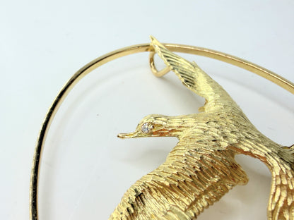 Vintage Astwood Dickinson 18K Long Tail Bird Brooch Bermuda Era Ltd JR1311