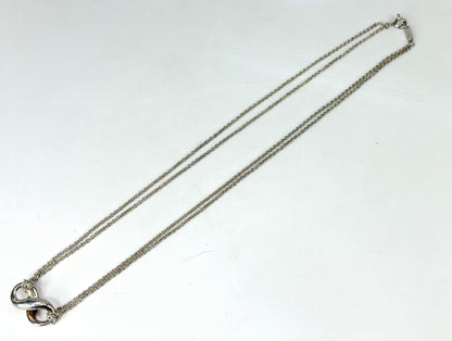 Tiffany & Co. Sterling Silver Infinity Double Chain Necklace 7.5g 15 3/4" JR2034