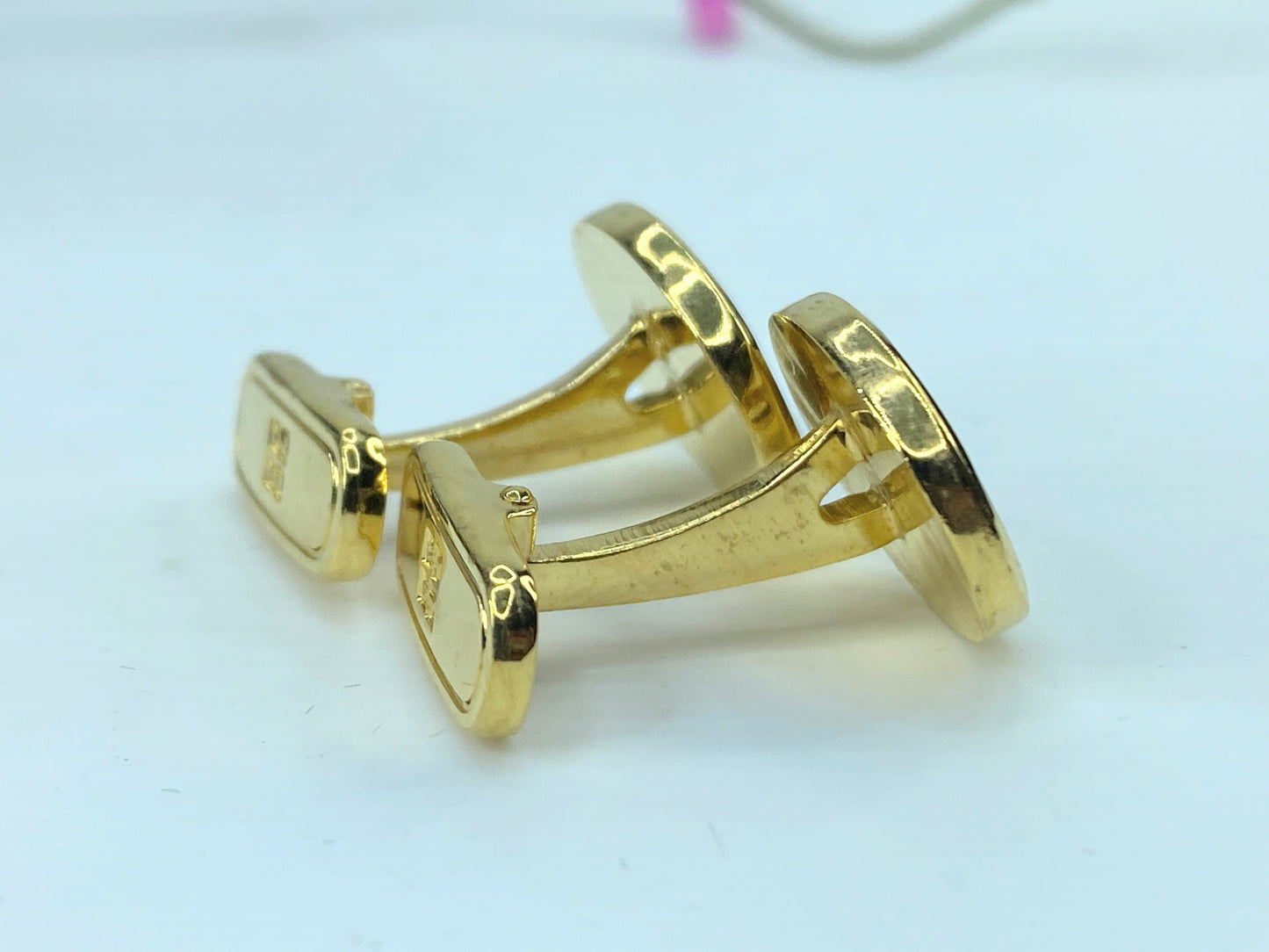 Vintage Givenchy Satin Silver Gold stript 4G logo cufflink GS328