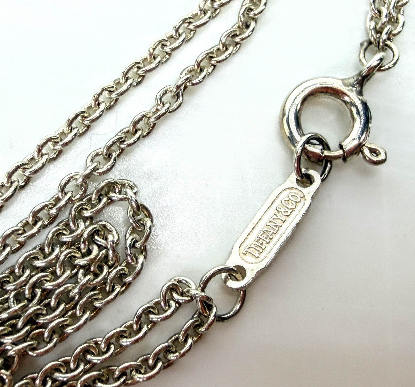 Tiffany & Co. Sterling Silver Infinity Double Chain Necklace 7.5g 15 3/4" JR2034