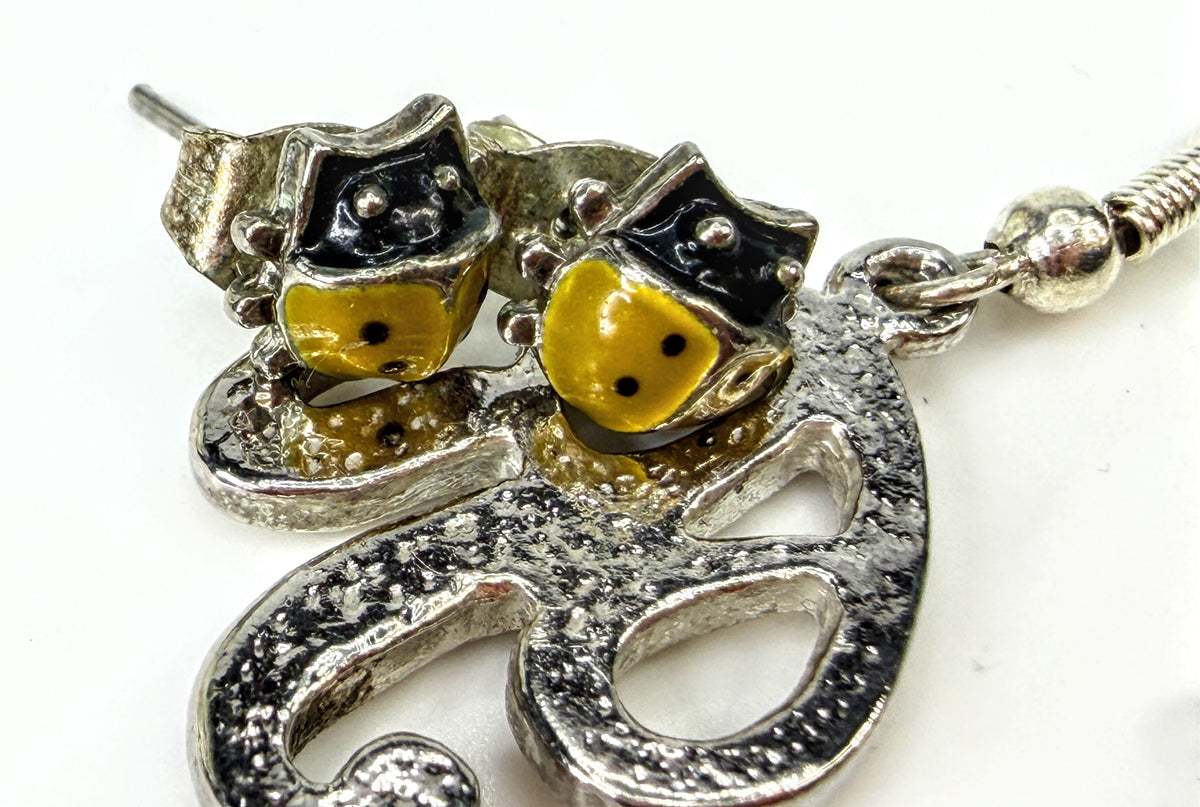 Sterling Silver Initial R & Enamel Ladybug Earrings 2-Pair Set JR2035
