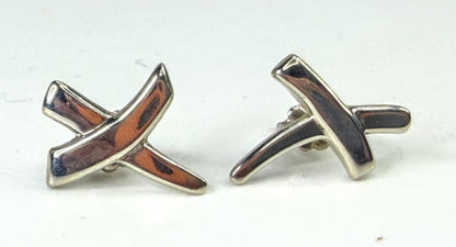 Tiffany & Co Paloma Picasso Graffiti X Sterling Silver Stud Earrings JR2037
