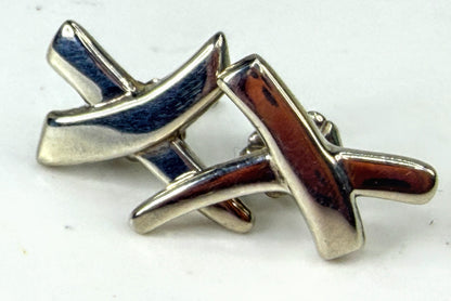 Tiffany & Co Paloma Picasso Graffiti X Sterling Silver Stud Earrings JR2037