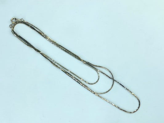 Sterling silver S-Serpentine Snake X-long necklace 30 inches 3.3g JR817