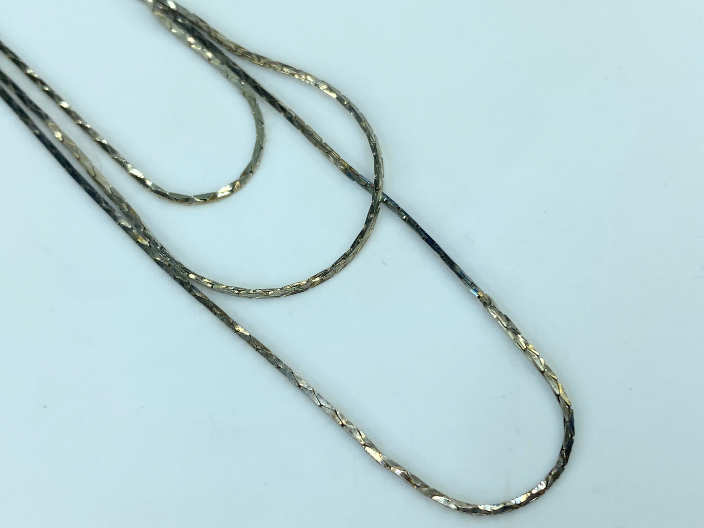 Sterling silver S-Serpentine Snake X-long necklace 30 inches 3.3g JR817
