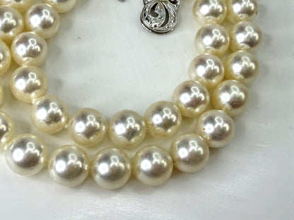 Vintage Mikimoto 7.5mm Akoya Pearl  18K White Gold necklace 16.25" 31.1g JR2038