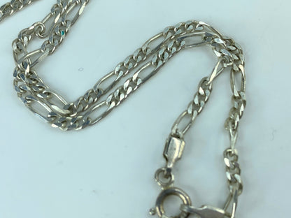 Vintage Sterling silver 925 Figaro 2.5mm 16.0" necklace 6.1g JR818