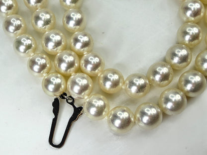 Vintage Mikimoto 7.5mm Akoya Pearl  18K White Gold necklace 16.25" 31.1g JR2038
