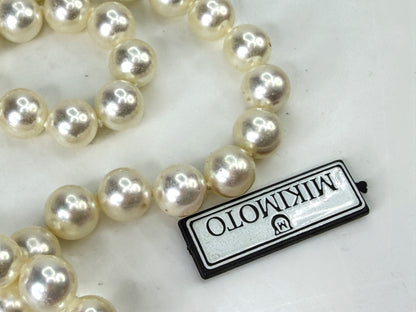 Vintage Mikimoto 7.5mm Akoya Pearl  18K White Gold necklace 16.25" 31.1g JR2038
