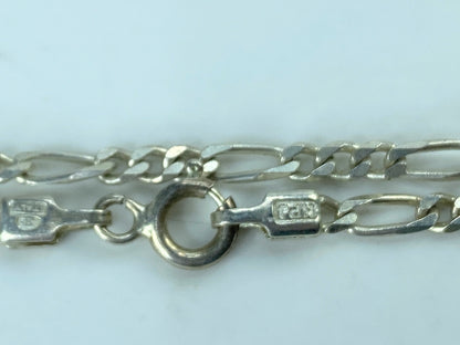Vintage Sterling silver 925 Figaro 2.5mm 16.0" necklace 6.1g JR818