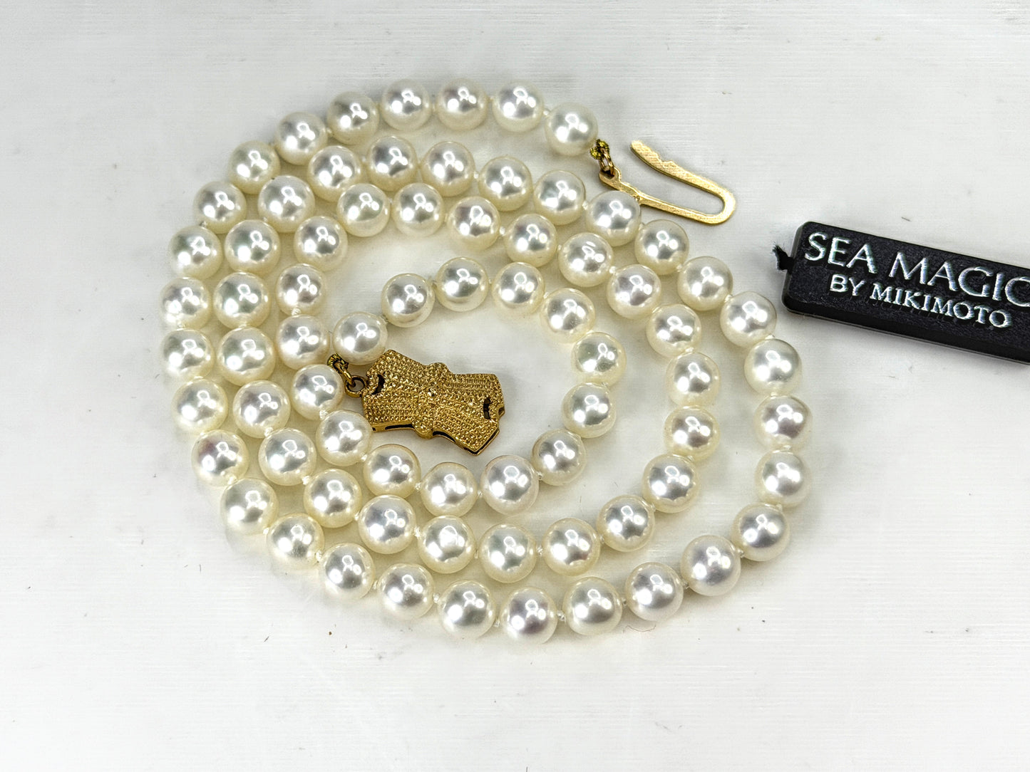Vintage Sea Magic by Mikimoto Akoya Cultured Pearl 14K Necklace 19.6g 18" JR2039