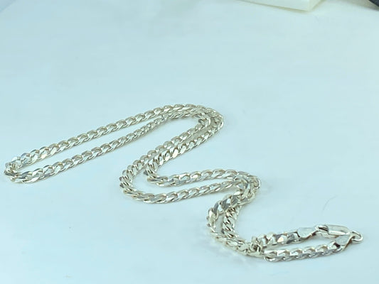 Heavy Women Men 925 Sterling Silver 5.7mm cuban Curb Link Chain 18" 30.29g JR819
