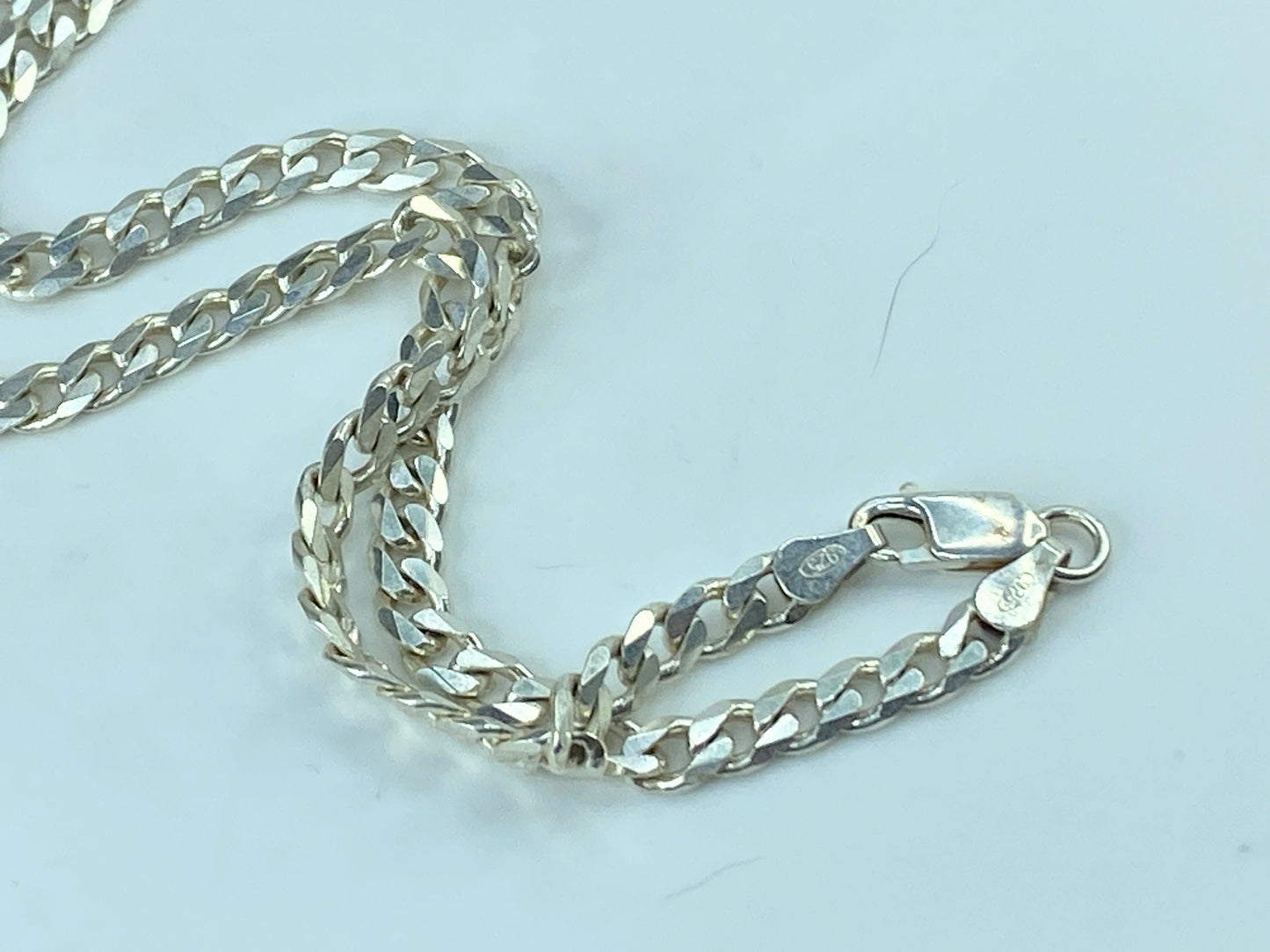 Heavy Women Men 925 Sterling Silver 5.7mm cuban Curb Link Chain 18" 30.29g JR819