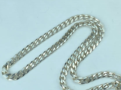 Heavy Women Men 925 Sterling Silver 5.7mm cuban Curb Link Chain 18" 30.29g JR819