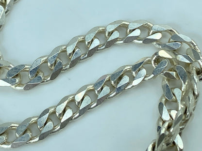 Heavy Women Men 925 Sterling Silver 5.7mm cuban Curb Link Chain 18" 30.29g JR819