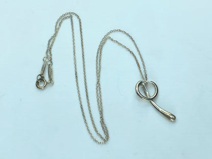 Tiffany & Co Letter "Q" Initial Pendant Necklace Sterling Silver 925 JR821
