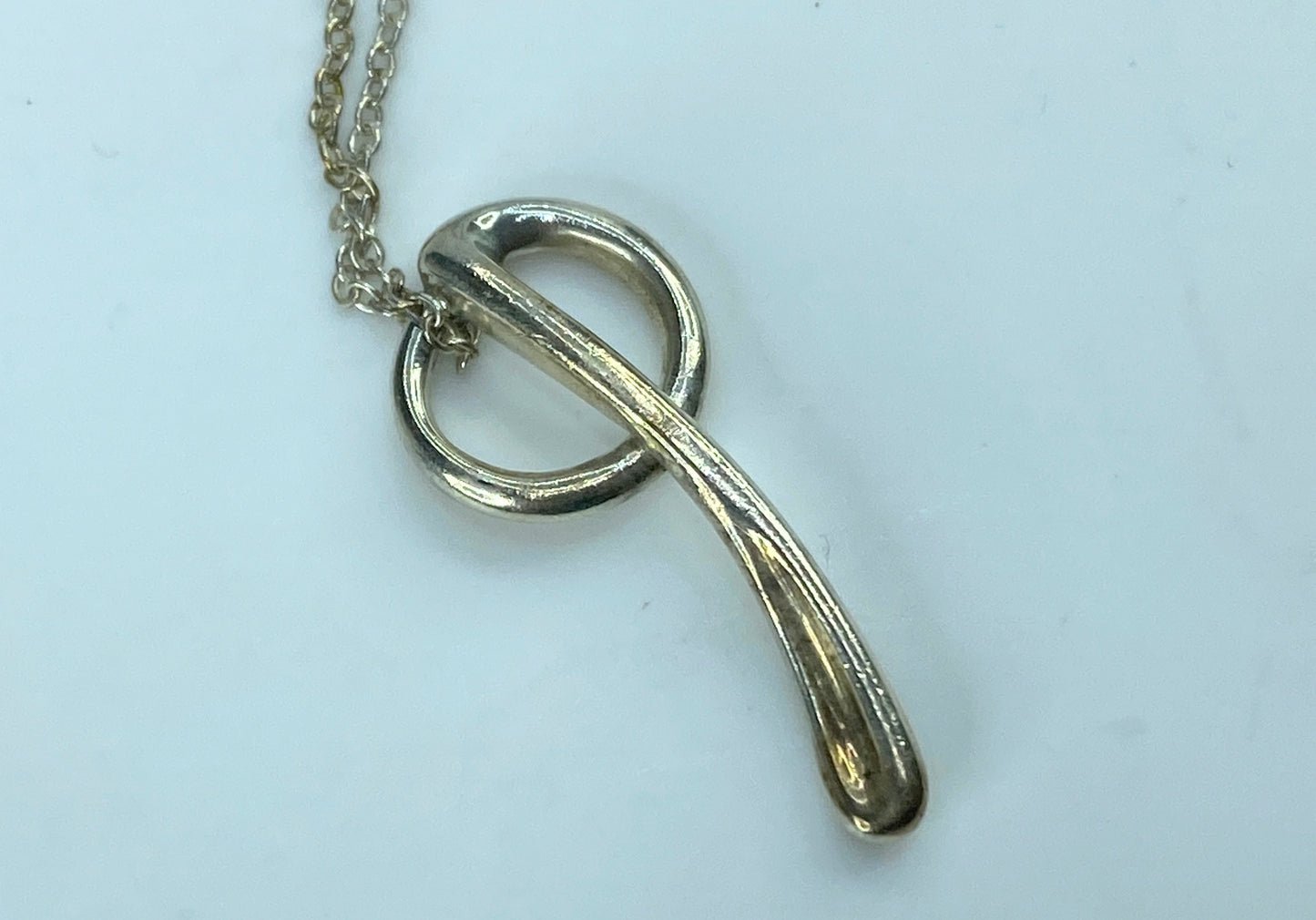 Tiffany & Co Letter "Q" Initial Pendant Necklace Sterling Silver 925 JR821