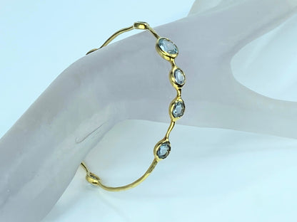 Ippolita Rock Candy 9 Stone Topaz Bangle Bracelet 18K JR8938