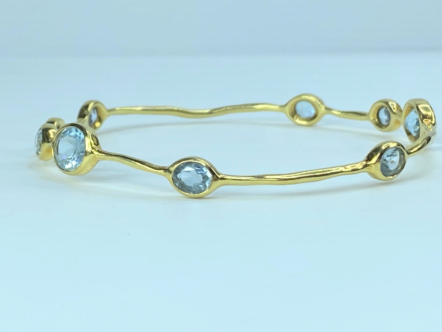 Ippolita Rock Candy 9 Stone Topaz Bangle Bracelet 18K JR8938