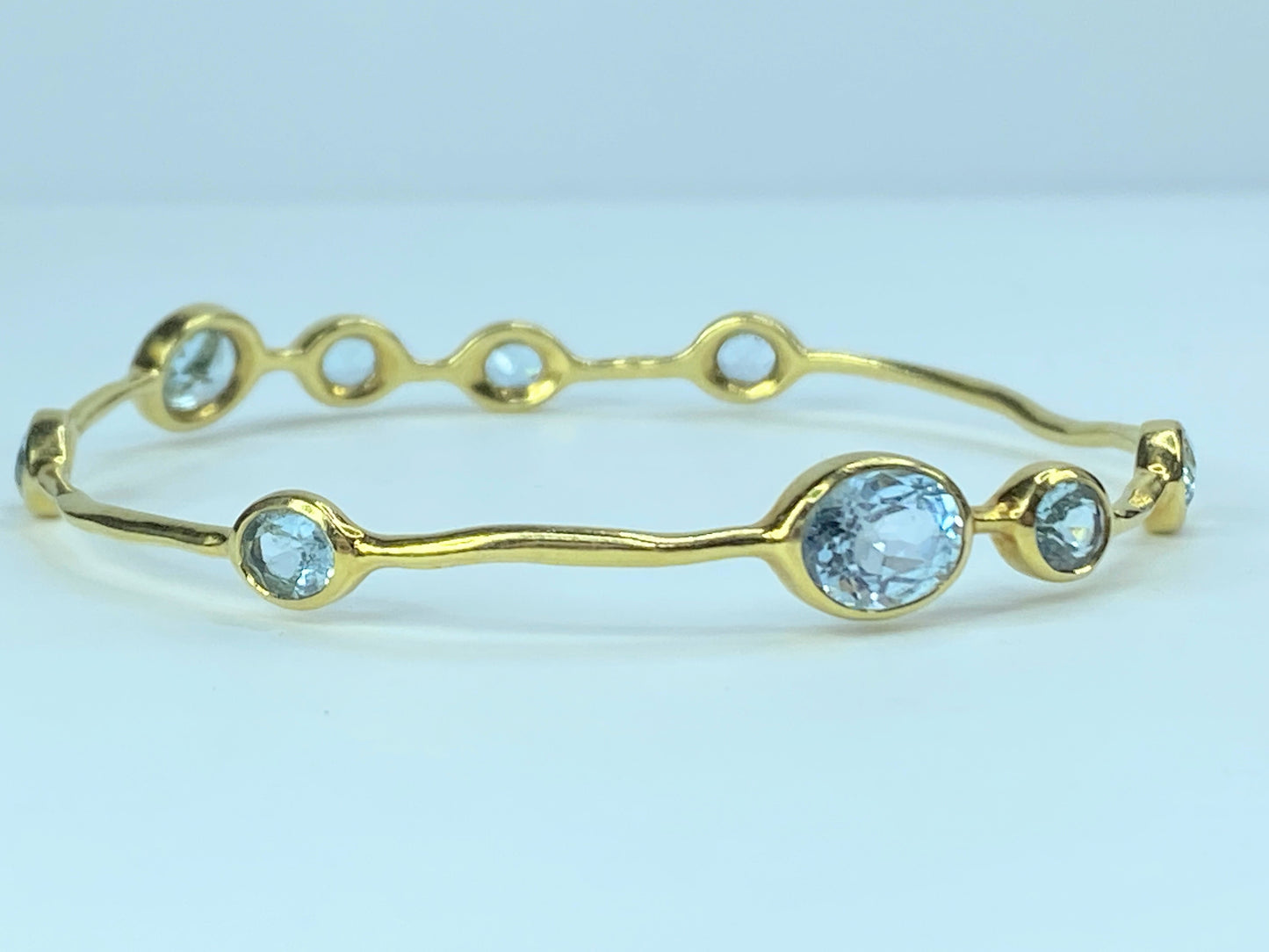 Ippolita Rock Candy 9 Stone Topaz Bangle Bracelet 18K JR8938