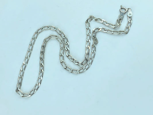Italy sterling silver 3.55mm flat curb link necklace 16" 8.2g JR822