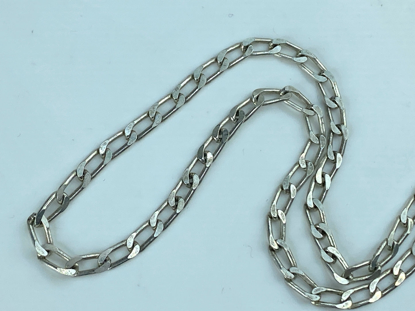 Italy sterling silver 3.55mm flat curb link necklace 16" 8.2g JR822