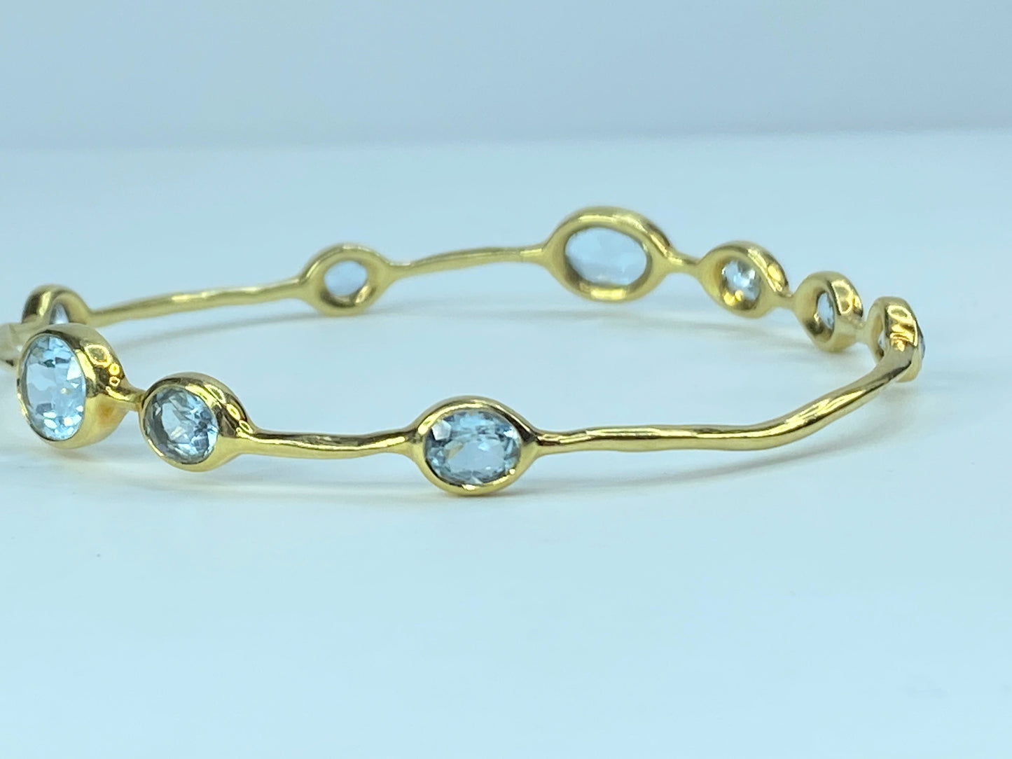 Ippolita Rock Candy 9 Stone Topaz Bangle Bracelet 18K JR8938