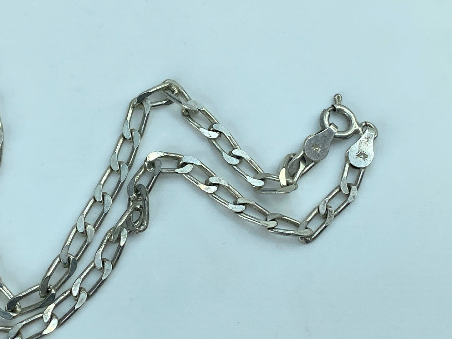 Italy sterling silver 3.55mm flat curb link necklace 16" 8.2g JR822