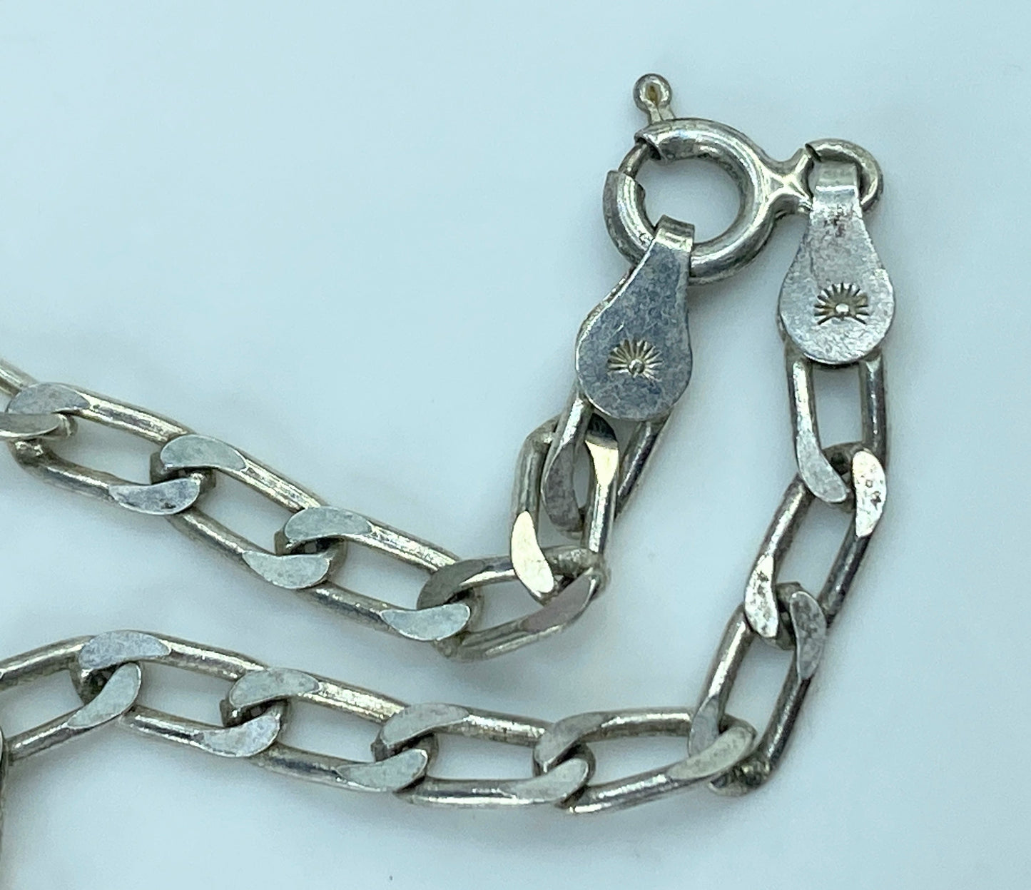 Italy sterling silver 3.55mm flat curb link necklace 16" 8.2g JR822