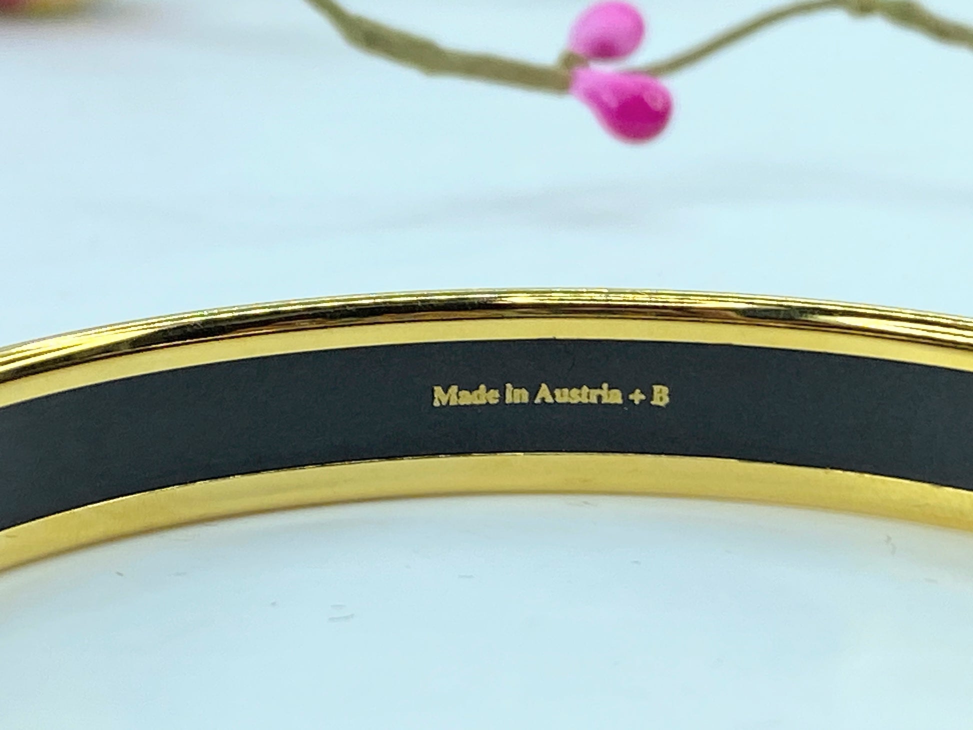 Hermes Enamel Printed Celestial Mythology Narrow Bracelet 70 Bleu 8" 10mm GS374