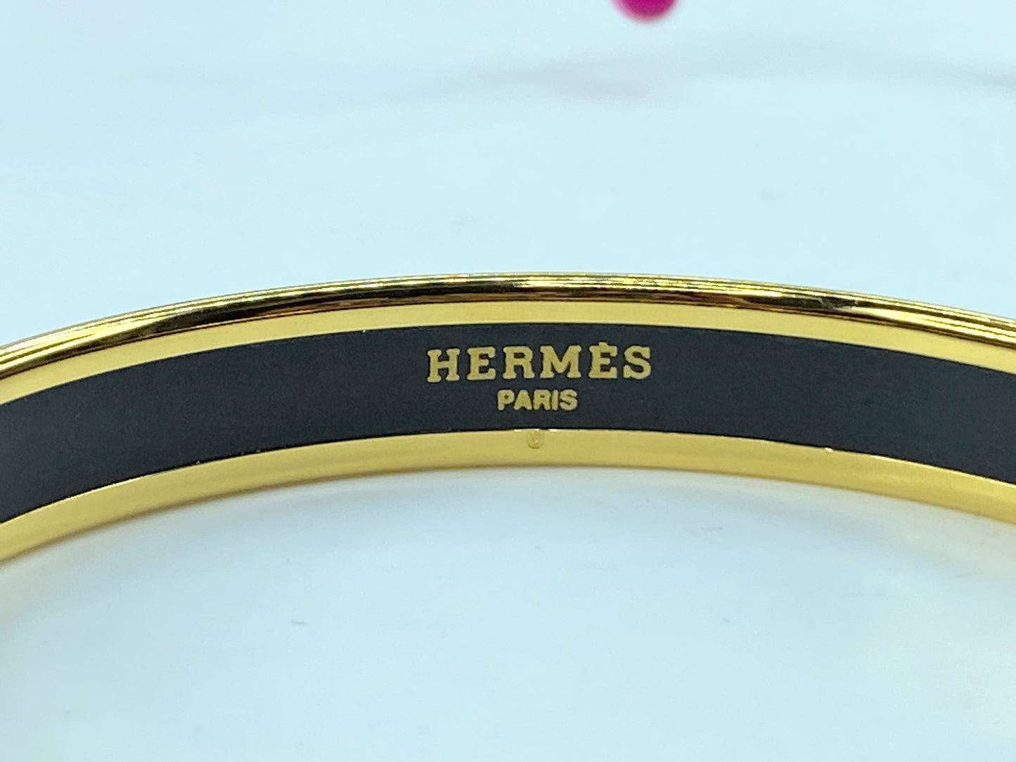 Hermes Enamel Printed Celestial Mythology Narrow Bracelet 70 Bleu 8" 10mm GS374