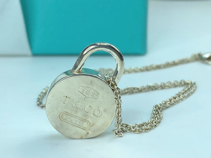 Tiffany & Co. Sterling Silver 1837 Round Padlock Openable Pendant Necklace JR823