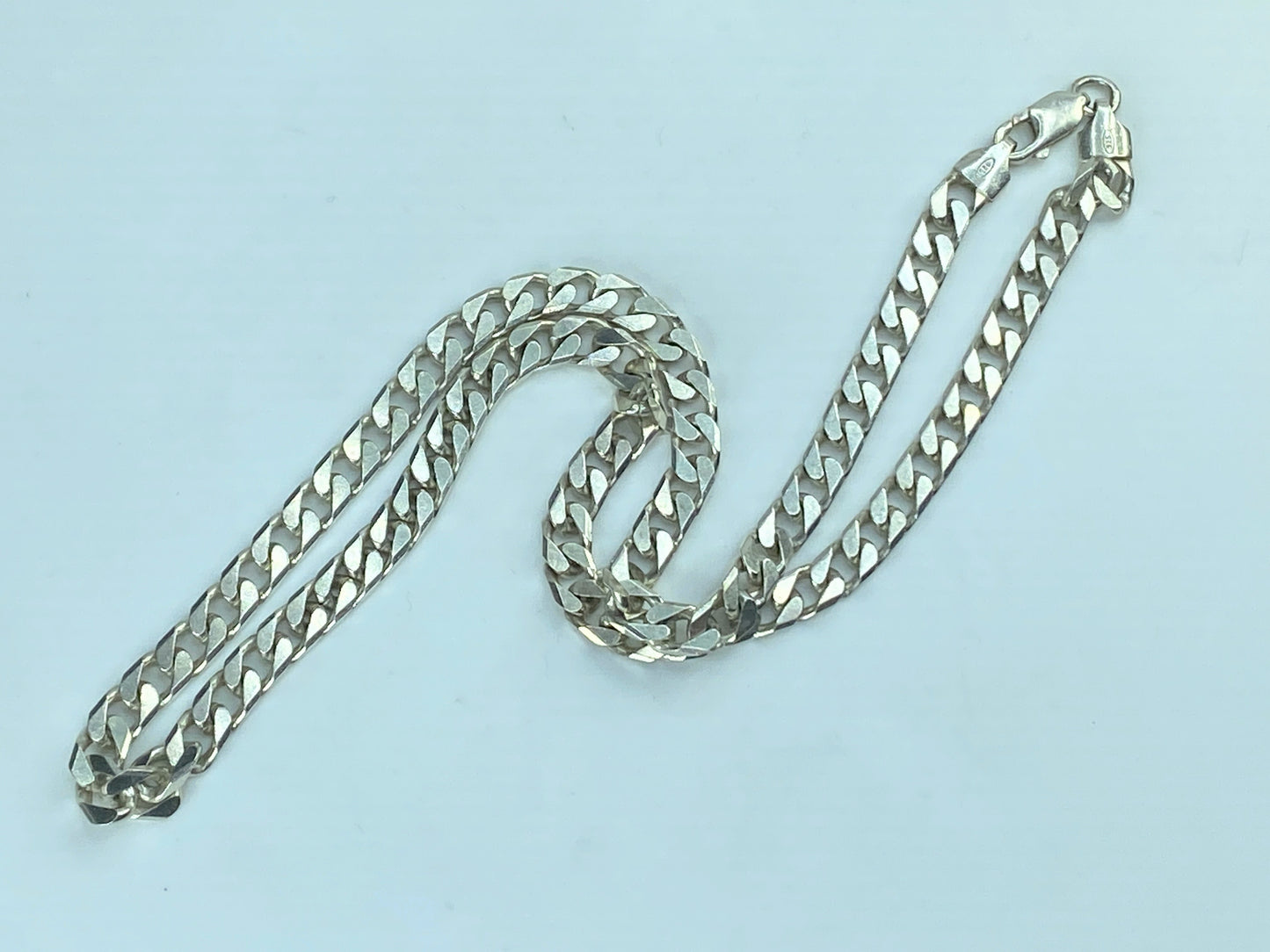 925 Sterling Silver Chain 5.5mm Cuban Curb Link Necklace 21.5" 29.7g JR824