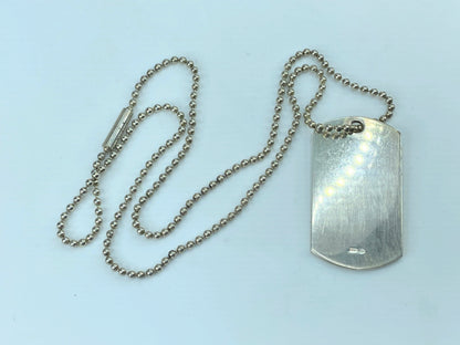 Gucci Dog Tag Pendant Necklace Sterling Silver 925 Made in Italy 22" 31g JR286