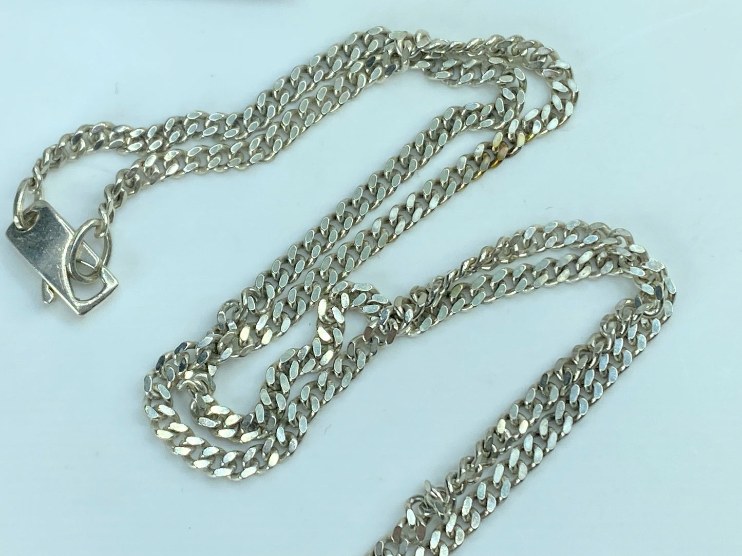 Authentic Men's GUCCI G Mark pendant drop sterling Necklace w Dust Bag JR825