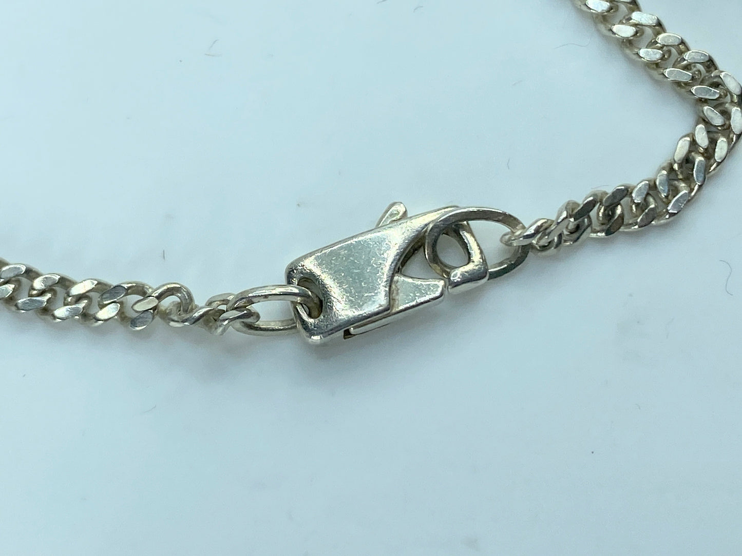 Authentic Men's GUCCI G Mark pendant drop sterling Necklace w Dust Bag JR825