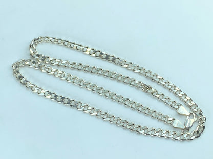 Birmingham marks Sterling Silver 925 flat Cuban Curb 5.5mm Necklace 24" JR826