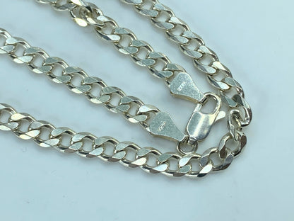 Birmingham marks Sterling Silver 925 flat Cuban Curb 5.5mm Necklace 24" JR826